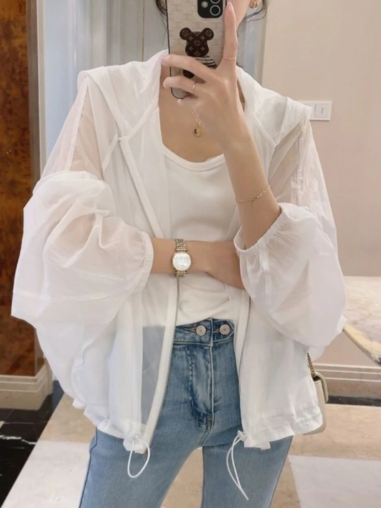 Womens Batwing Sleeves Soft Summer Fashion Full Match Simple Solid Elegant Creative Sunscreen Retro 250306