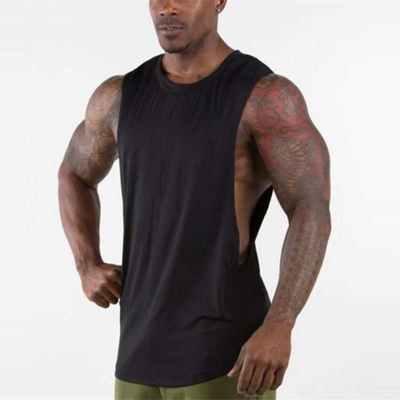 Brand New Plain Tank Top Men Gyms Stringer Sleeveless Shirt Open Sides Blank Fitness Clothing Cotton Sportwear Muscle VestT250318