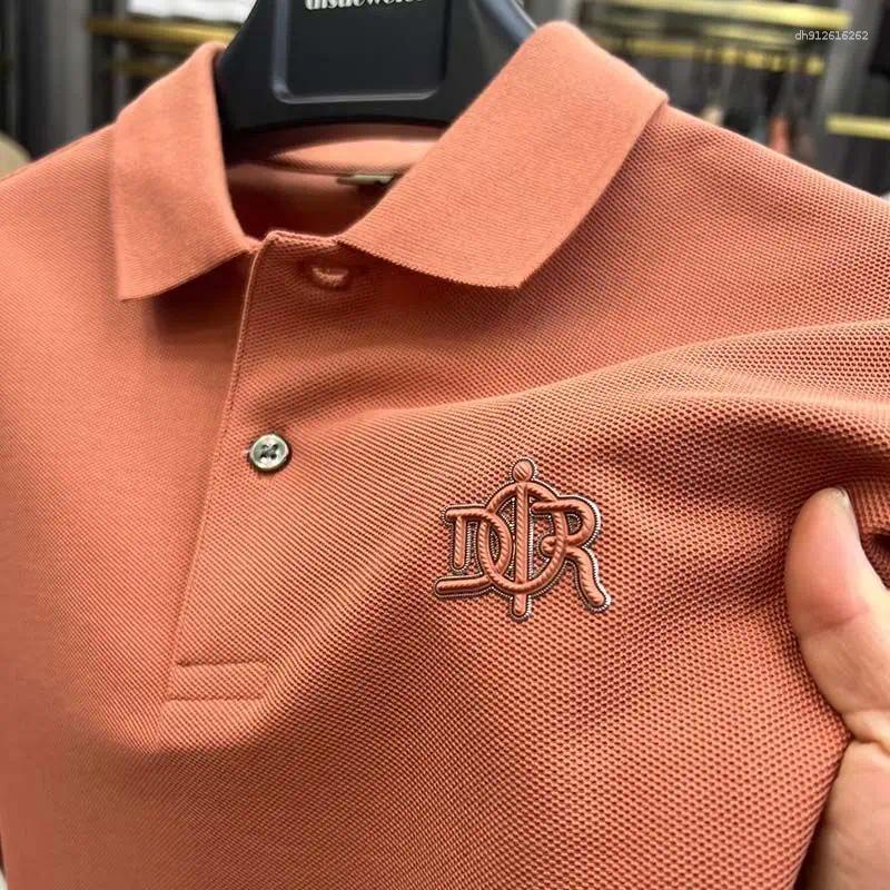 Men's Polos High End Luxury Brand Polo Shirt Summer Lapel Embroidered Print T-Shirt British Fashion Trend Exquisite Short Sleeve