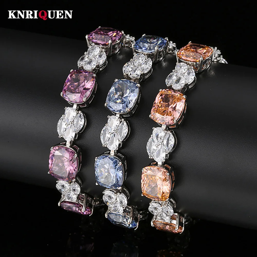 Retro 10*12mm Tourmaline Pink Quartz Sapphire Bracelets for Women Cocktail Party Fine Jewelry Lady Anniversary Gift Accessories 250303