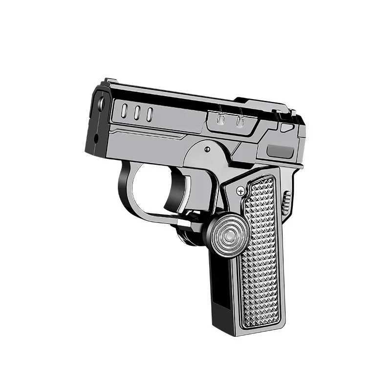 Multi-function Folding Dual Form Decompression Gyro Gun Lighter Gift Box Creative Deformation Windproof Pistol LighterC250312