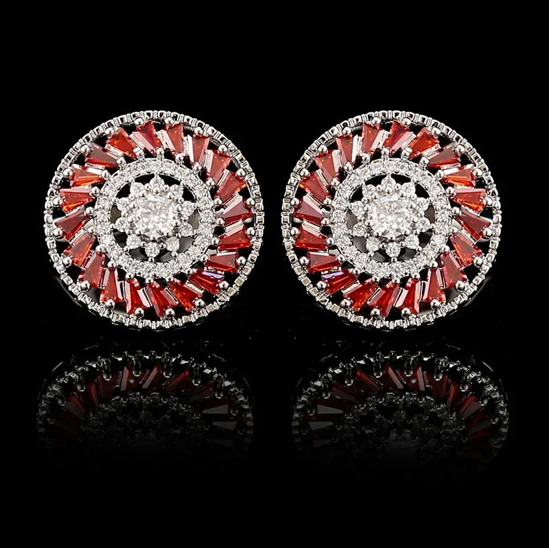 French Cufflinks Mens Wedding Windmill Zircon Rhinestones Cuff Links High-end Business Banquet Suit Shirts Accessories 250227