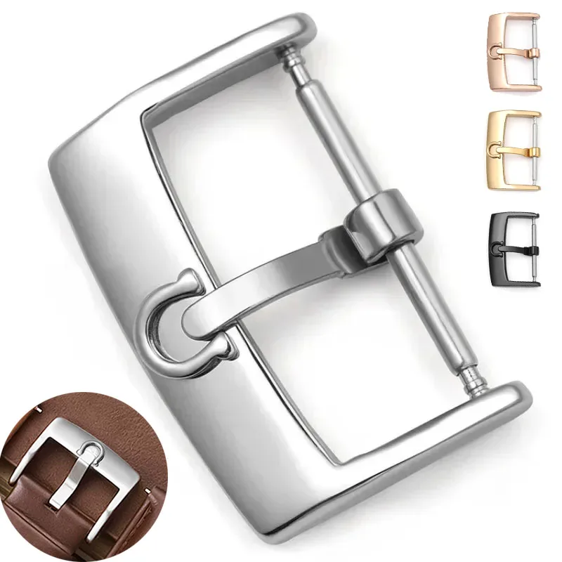 20mm Stainless Steel Watch Buckle Watch Clasp Accessories Replacement Buckle for Leather Watch Strap With Tool