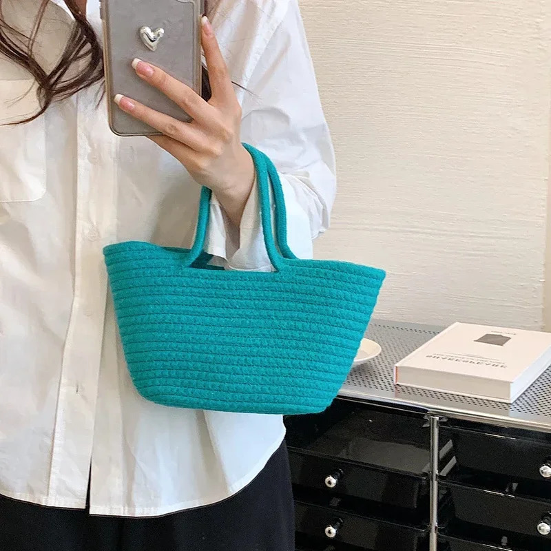 Autumn Womens Bag 2023 High Quality Straw Capacity Solid Color Selling Beach Holiday Shopping Handbag 250227
