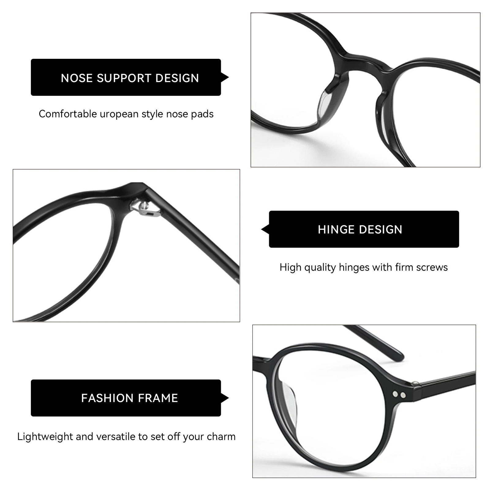 ZENOTTICXS Size Retro Acetate Anti Blue Light Blocking Glasses Round Optical Frame Eyewear Fashio Computer Eyeglasses Unisex 250303