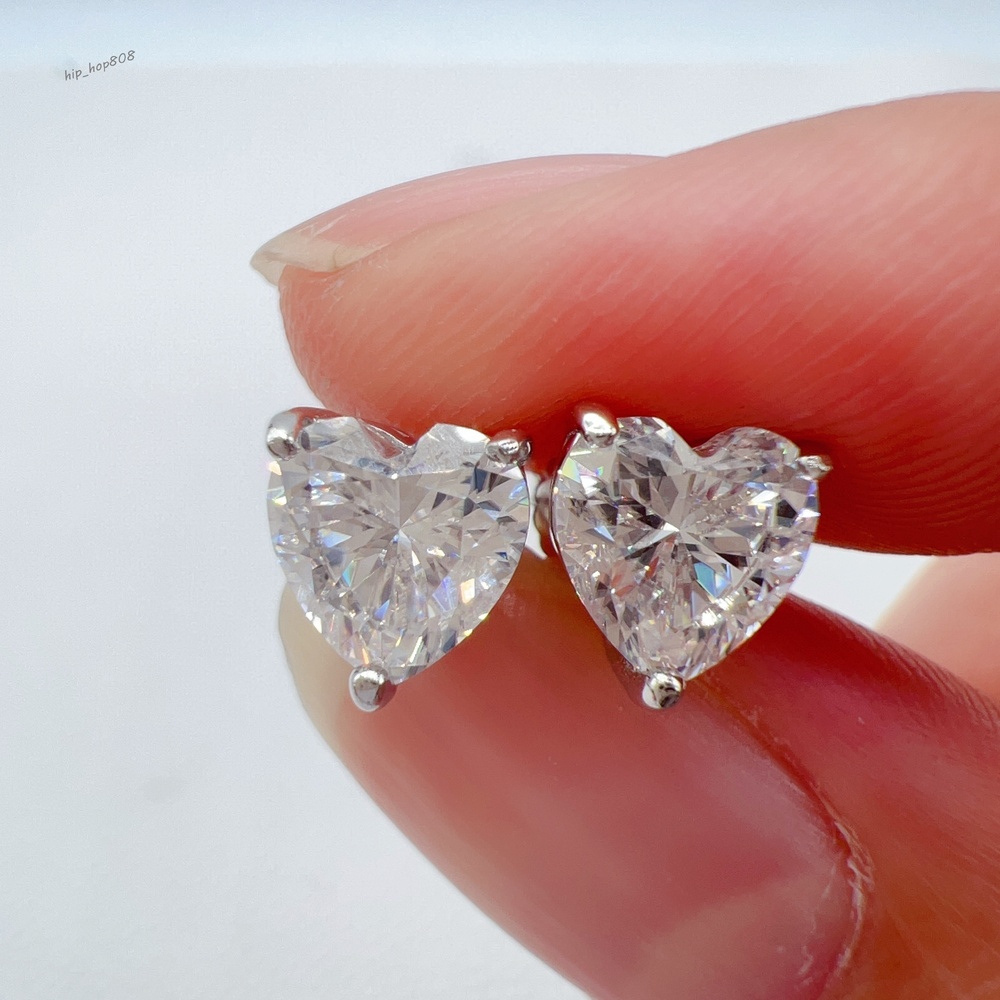 925 Sterling Silver Moissanite 9K 10K 14k 18K Gold Stud Woman Fine Jewelry Earrings