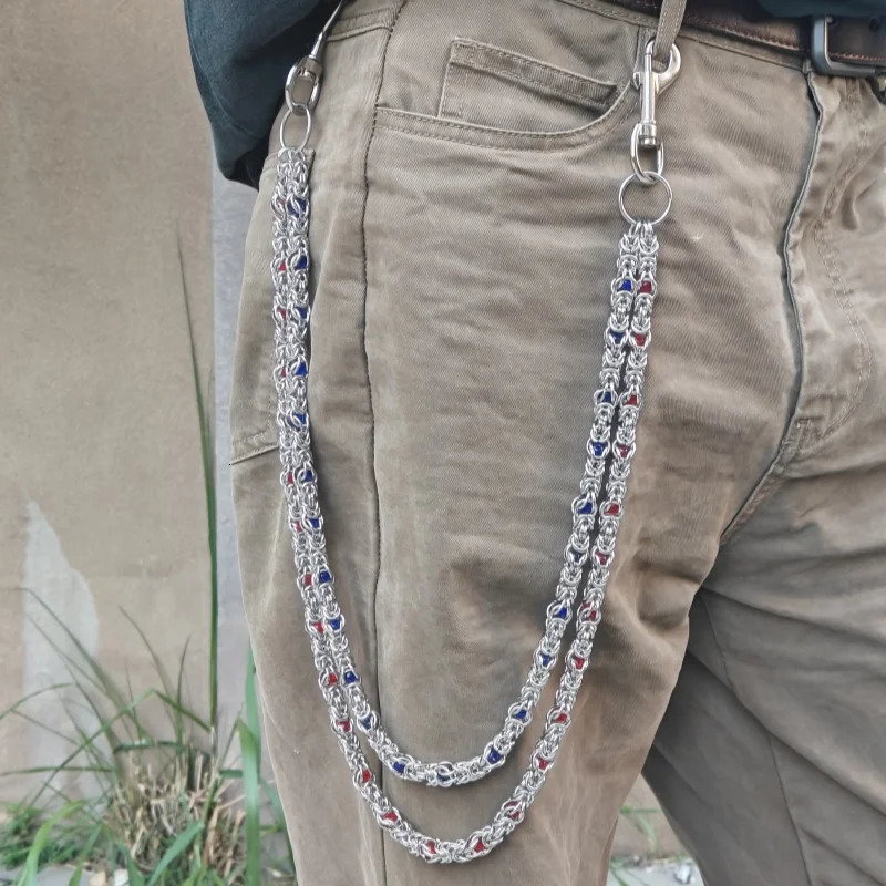Two Colour Loong Bone Clamp Beads Punk Pants Chain Men And Women luxurious Fashion Ones Waist y2k Accessories Retro Style 250306
