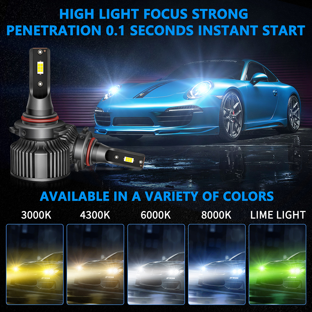 Car Headlight 9005 H11 Bulb Combo, H11 Fog Lights Bulb, H4 H1 H3 H4 H7 880 9004 9005 9006 9007 Bulbs Auto Lights Plug and Play 6000K 8000K 4300K 3000K