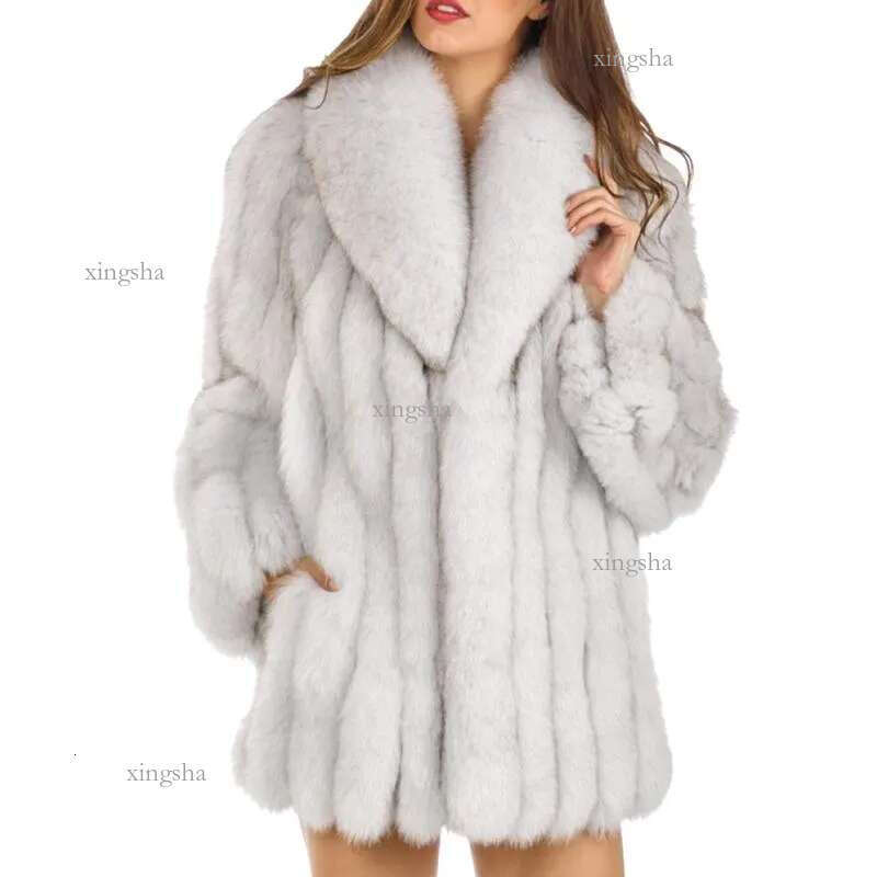 S-4Xl Mink Coats Women Winter New Fashion Pink FAUX Fur Coat Elegant Thick Warm Outerwear Fake Fur Jacket Chaquetas