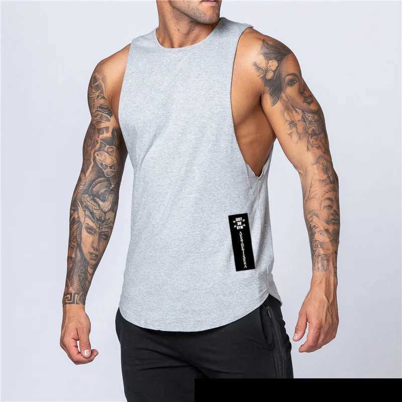Mens New Summer Loose Shoulder Tank Top 3D Digital Printed Fitness Sleeveless Tank TopT250318