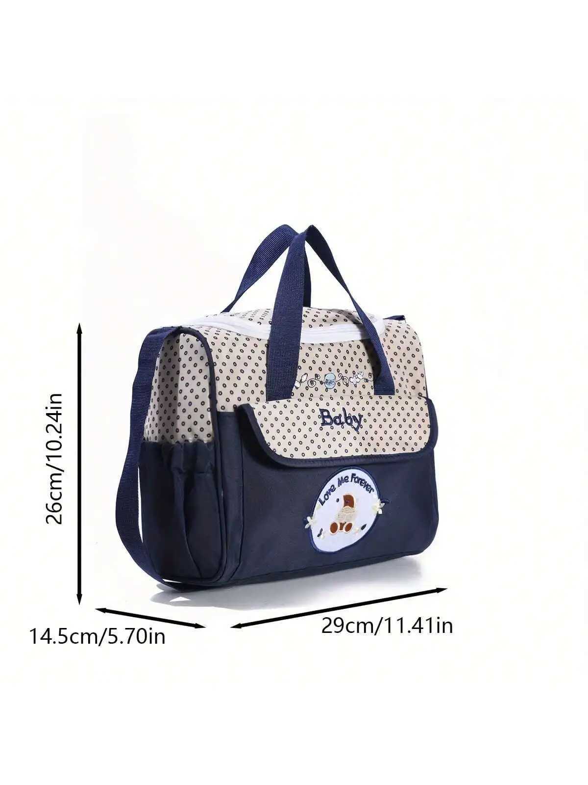 Five-piece set Mommy bag fashion large capacity bear cartoon polka dot pattern one shoulder oblique span Mom bag diaper bag W250307