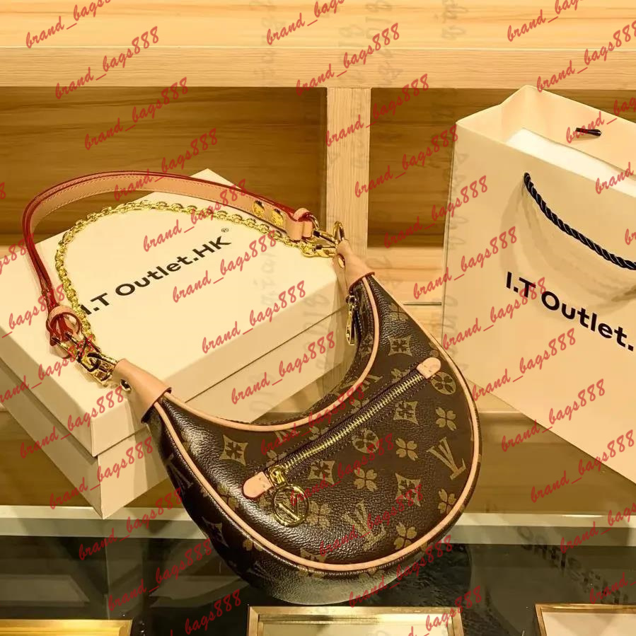2025 Luxury Designer Loop Hobo Shoulder Bag Women Leather Handbag Vintage Crossbody Half-moon Croissant Bags Sleek Design Satchel Wallet Purses