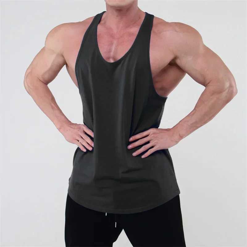 Running Tank Top Men Summer Sports Gyms Vest Cotton Training Tank Top Workout Undershirt Man Fitness Pure Color Sleeveless TopsT250318