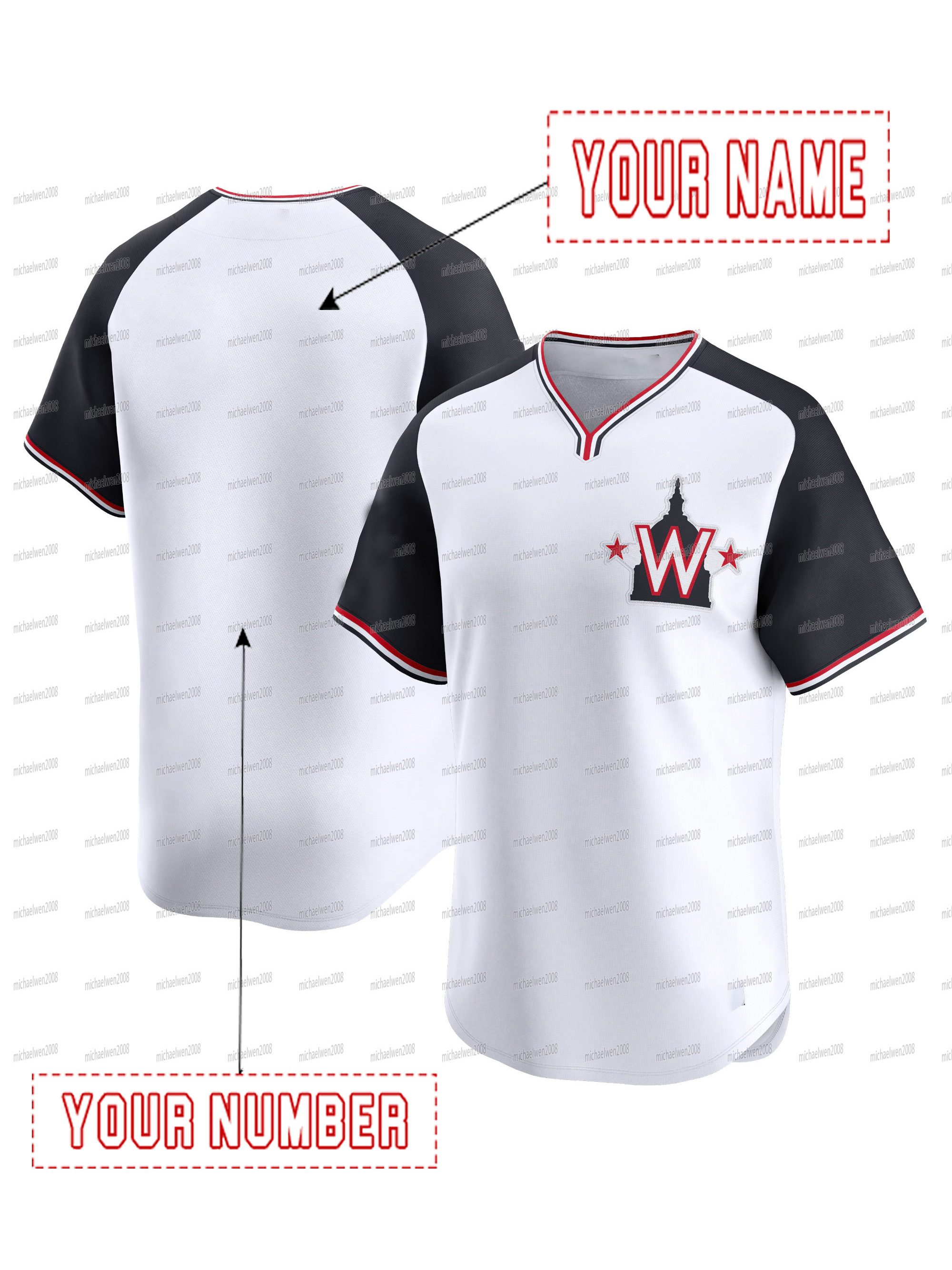 Personalized Custom Baseball Jersey Crews Nathaniel Lowe Bell CJ Abrams Millas Lopez Embroidered Letter Number Design