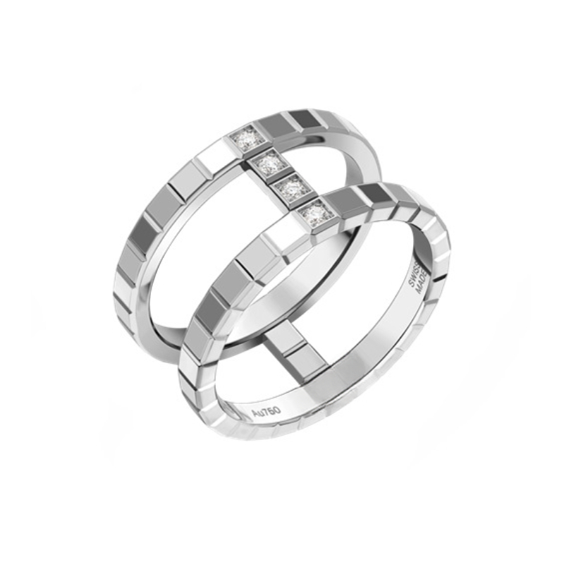 Free shipping Rose gold letters block designer ring for women men ic design dia shine cz zircon ice crystal love lovers couple rings jewelry top grade