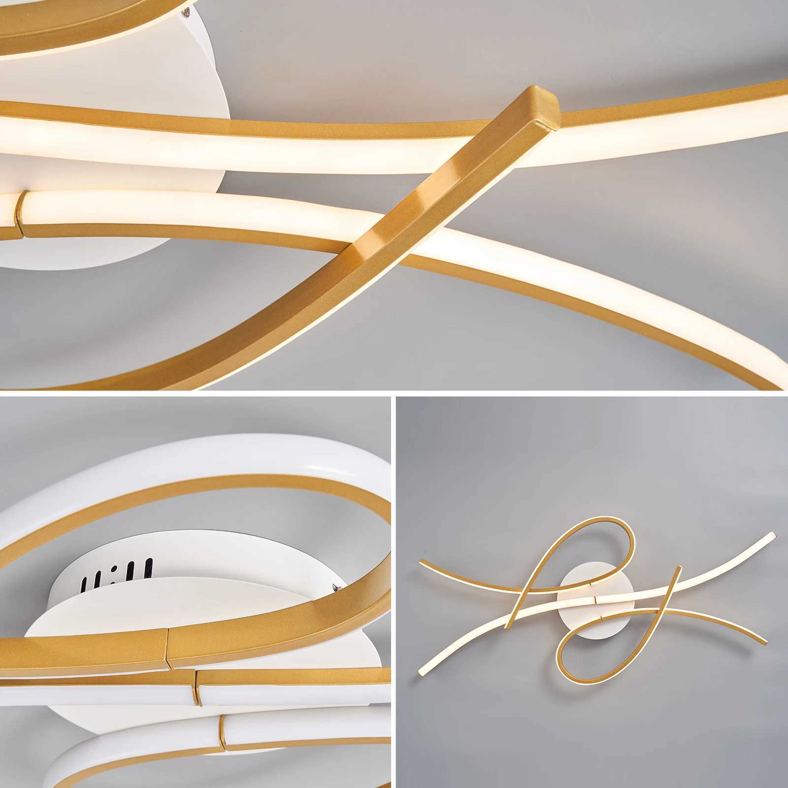 Smart Home Alexa Modern led Ceiling Lights for living room bedroom study room Matte black or Gold finished Ceiling Lamp fixtures X250307