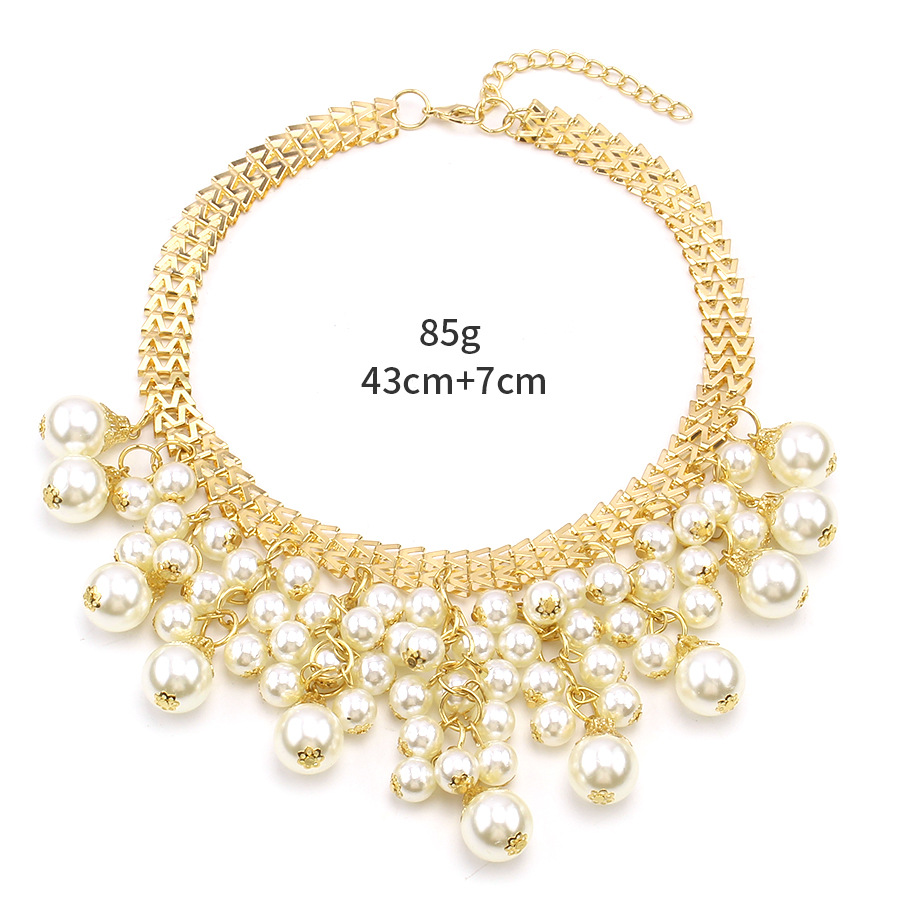 Multi-layer tassel pearl necklace female gorgeous exaggerated dinner party jewelry Europe and the United States fashion with jewelry