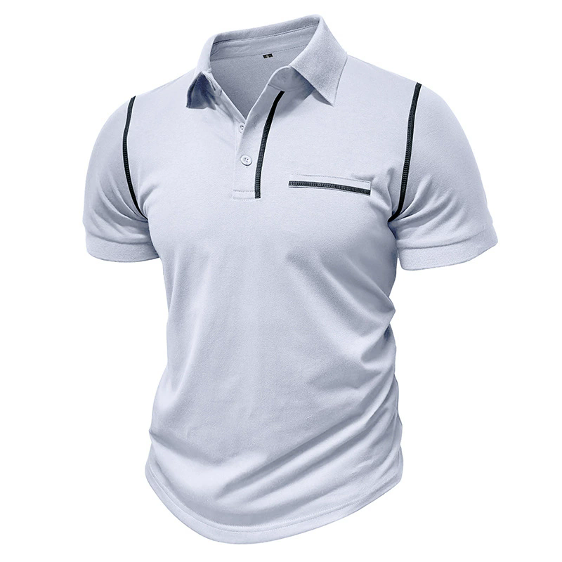 White Tees Summer Men's Short Sleeved Polo Shirt Designer Polos Shirts L Tops Man Fashion Panelled T-Shirts Mature Male Solid Color Cotton Blend 