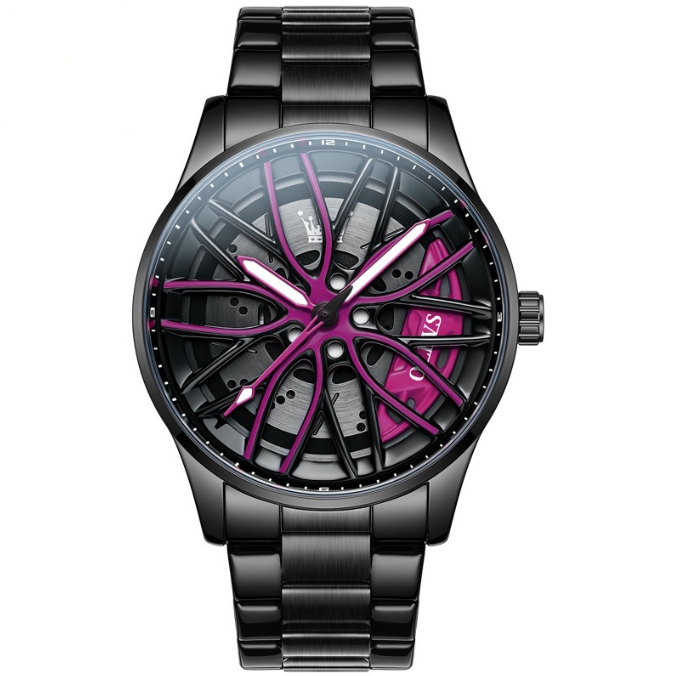 OLEVS Wheel Mens Watch Waterproof Rotary Sport Car Rim Man High Quality Fashion Selling Quartz Watches 240919