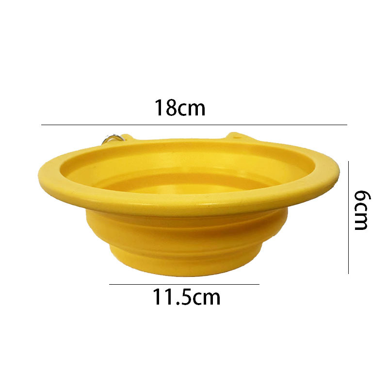 Portable Silicone Pet Dish with Secure Tape Hook for Easy Transport #10-50 2800