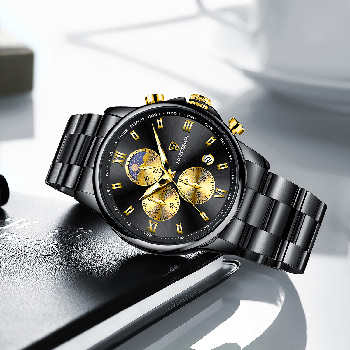 LIGE Men's Quartz Watch Sports Waterproof Watch Top Brand Style Square Case Fashion Business Watch Holiday Gift Teen Watch Student Watch Chronogr