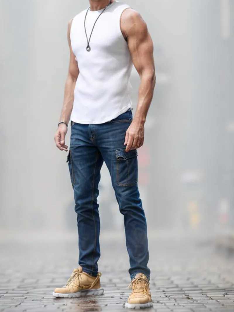 Men Muscle Tank Tops Sleeveless Shirt Hight Elasticity Thread for Men Workout Casual Gym Top TeeT250318