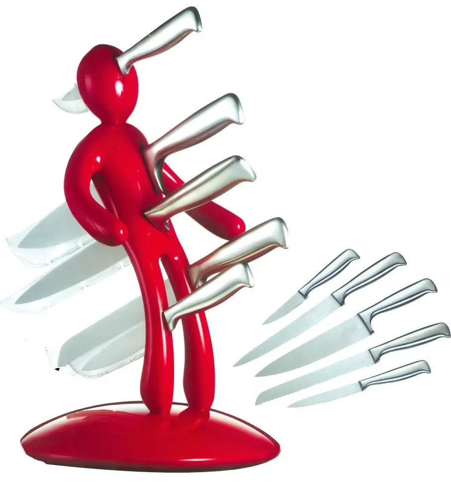 Knife Holder Stabbed Man Knife Holder Innovative Stainless Steel Knife Sets with Unique Holder Strong Without knife 250306
