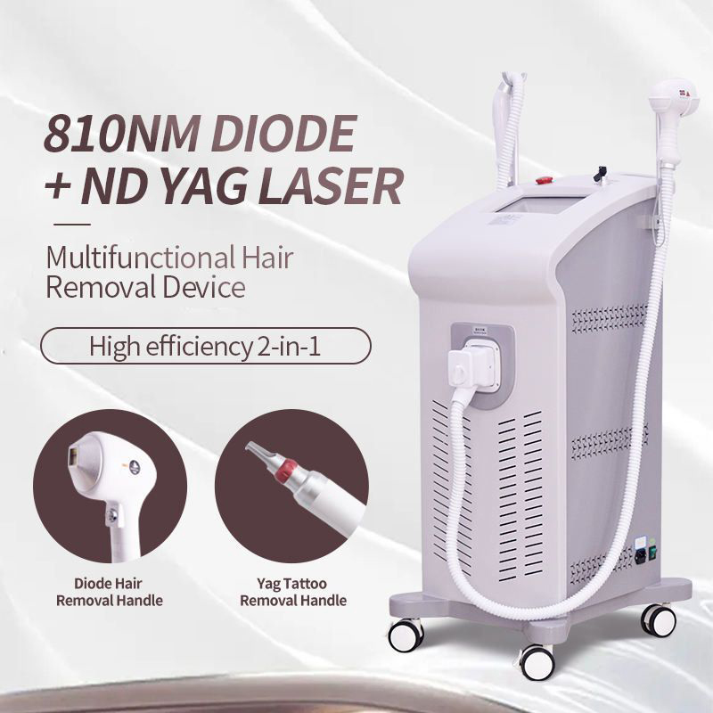 High End 2 in 1 Soprano 808 Diode Laser Ice Hair Removal Painless Depilation Picosecond Laser Tattoo Removal Black Face Doll Skin Brightening Beauty M