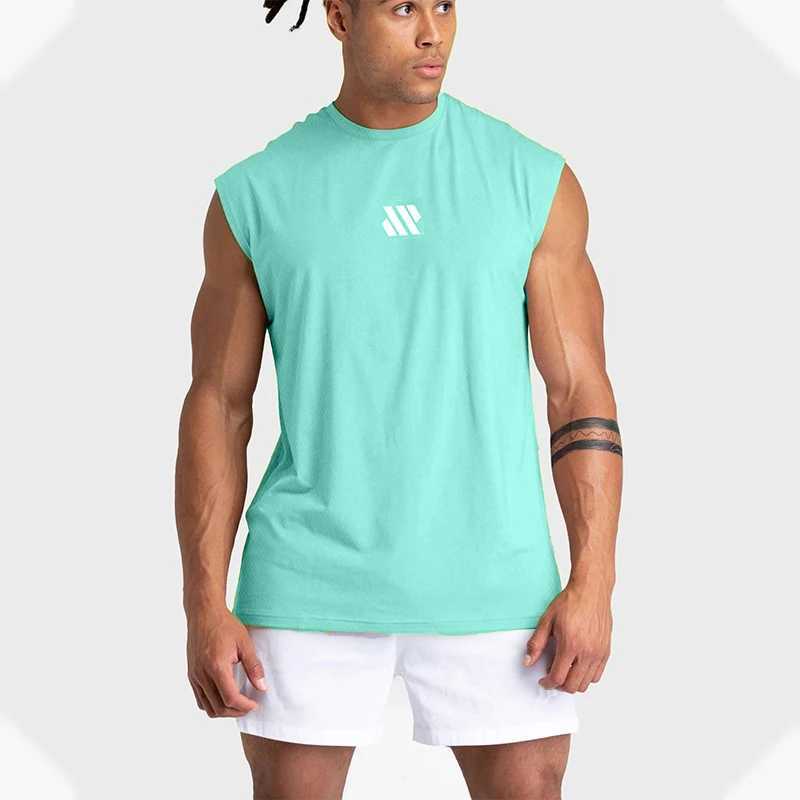 tank top for men summer 100% polyester tank top men quick drying t shirt vest sleeveless gym clothing men breathable for sleevelT250318