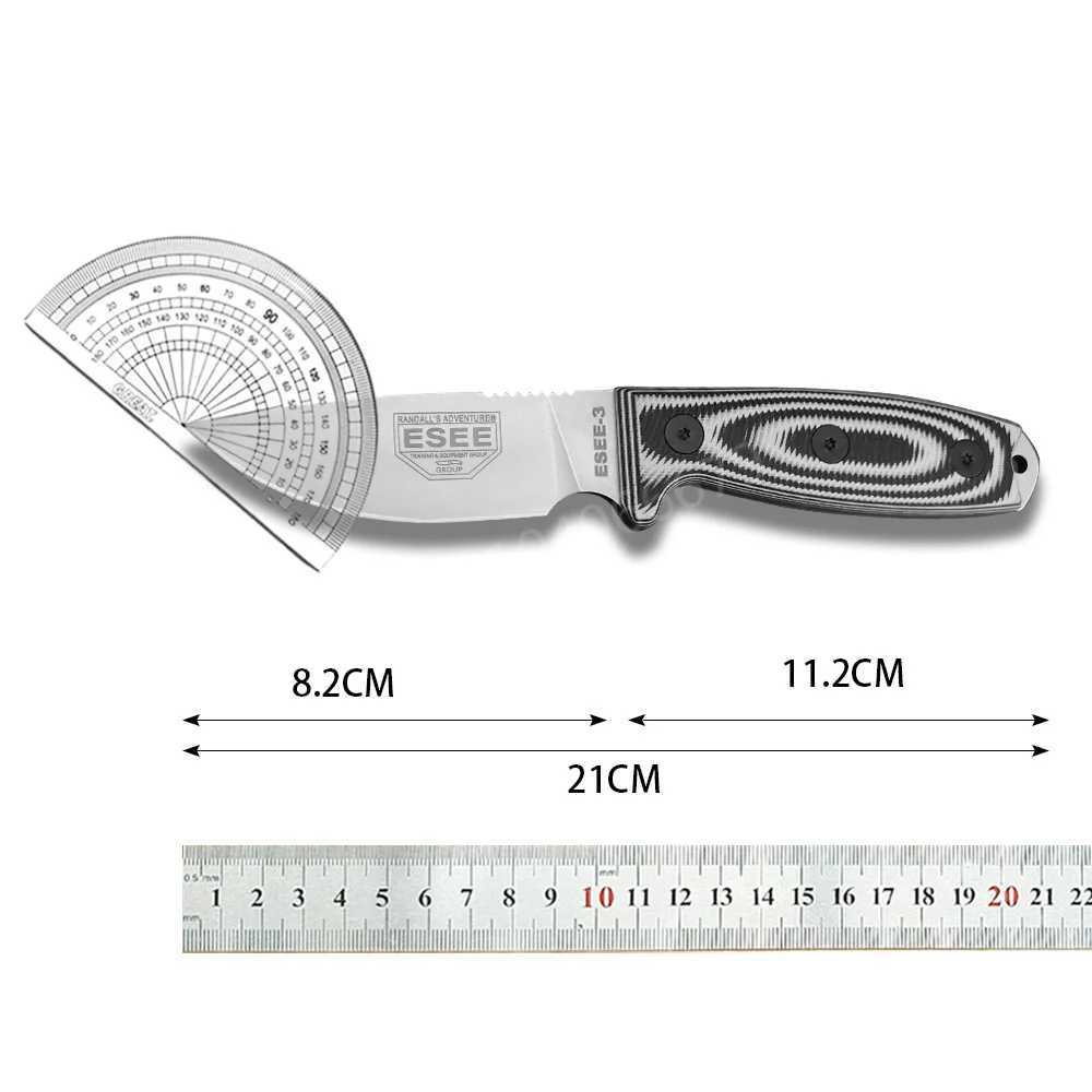NEW ESEE -3/4 Fixed Blade Knife 9Cr18Mov Blade G10+Hp Hand Outdoor EDC Survival Cam Hiking Hunting Tools GiftXJ250307