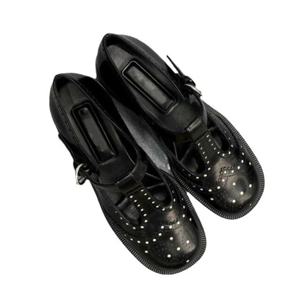 Warm genuine leather flat shoes new British style low heel casual shoe buckle with Mary Jane luxury designer Loafers Wan Y250307