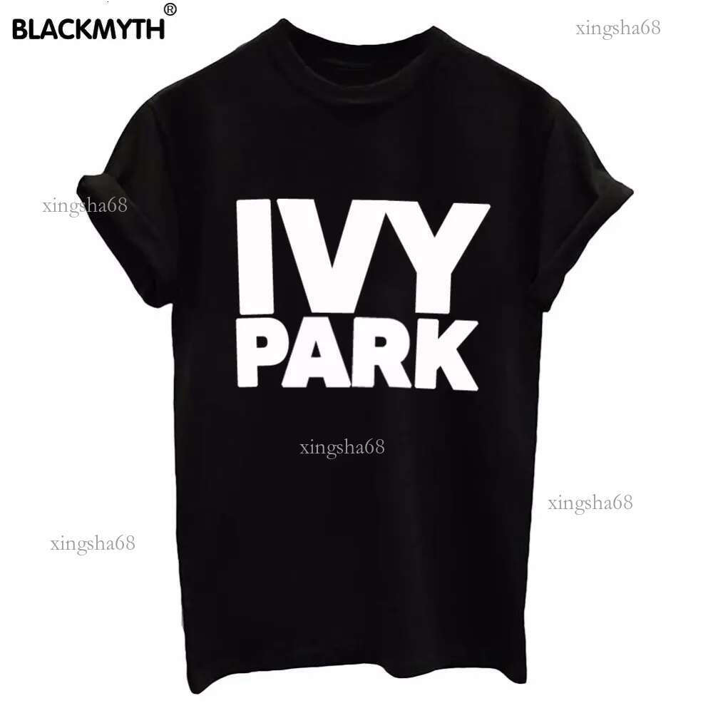 Wholesale- Women's O-Neck Tops IVY PARK Letters Print Summer T Shirt Short Sleeves White Black Slim Tee S