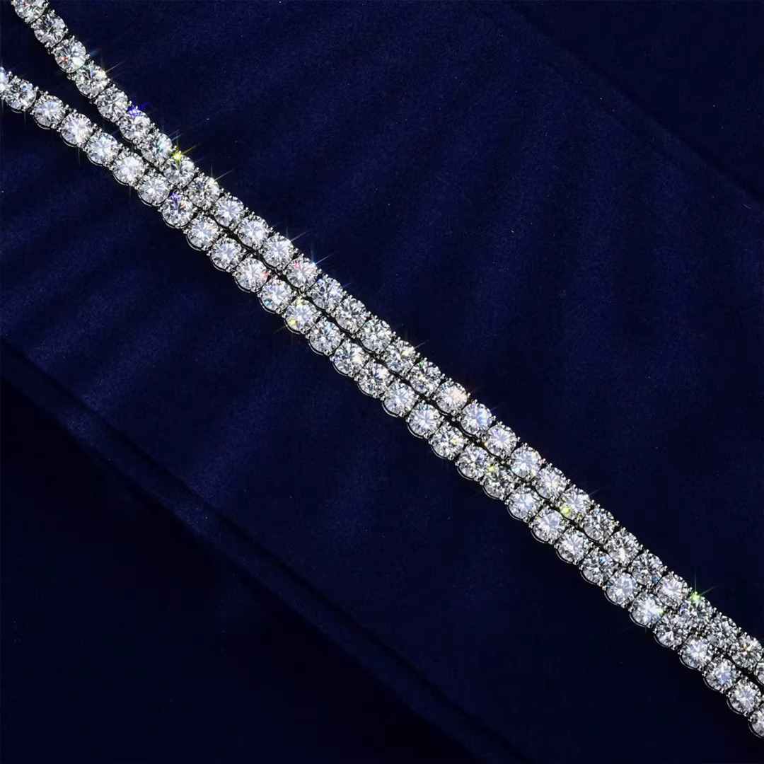 Elegant 3mm Moissanite Tennis Chain VVS Clarity Gold Plated 925 Silver Hypoallergenic Luxury Gift Moissanite Tennis Chain