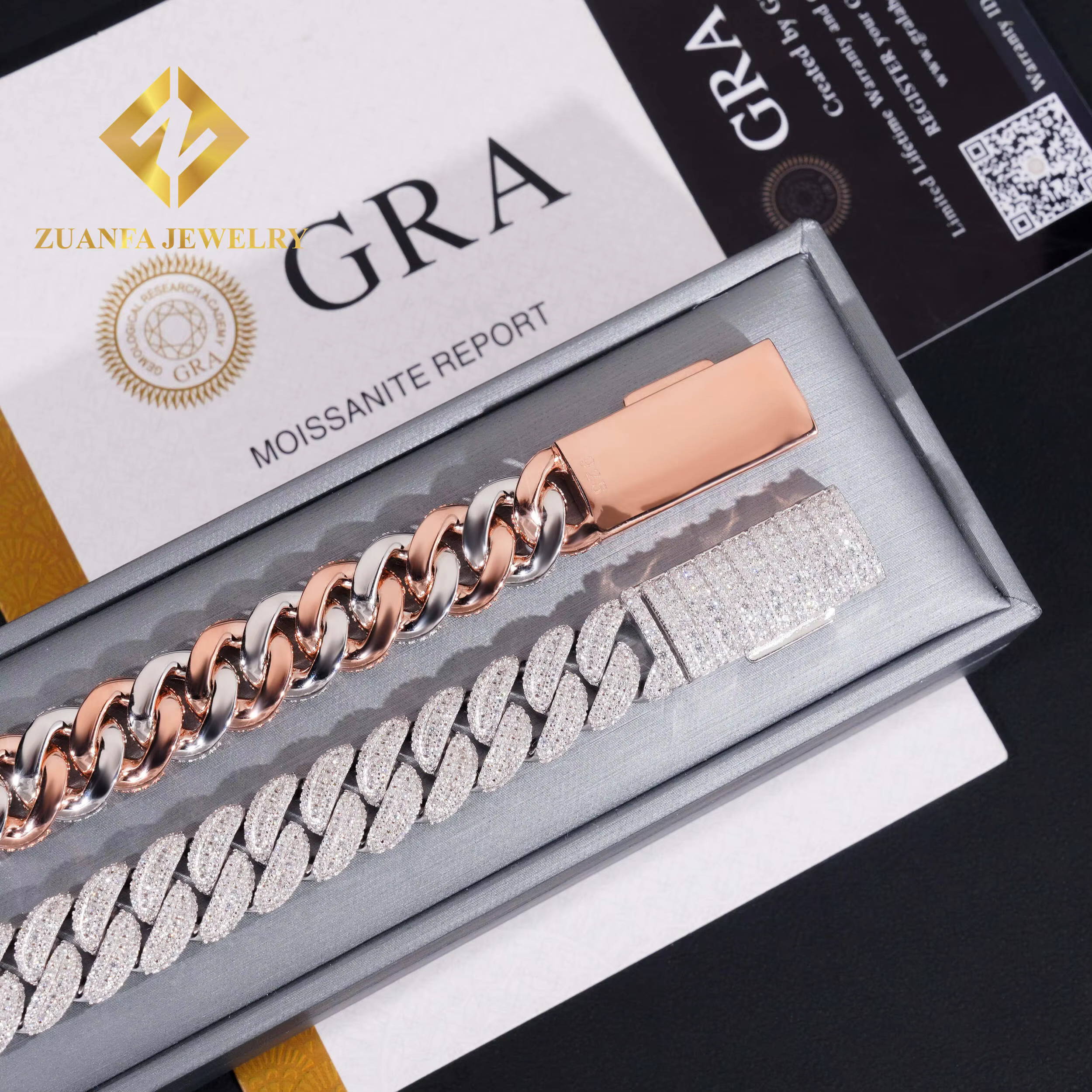 13MM VVS Iced Out Moissanite Pass Diamond Test 925 Silver Gold Plated Hip Hop Cuban Link Chain Necklace Fine Jewelry Men