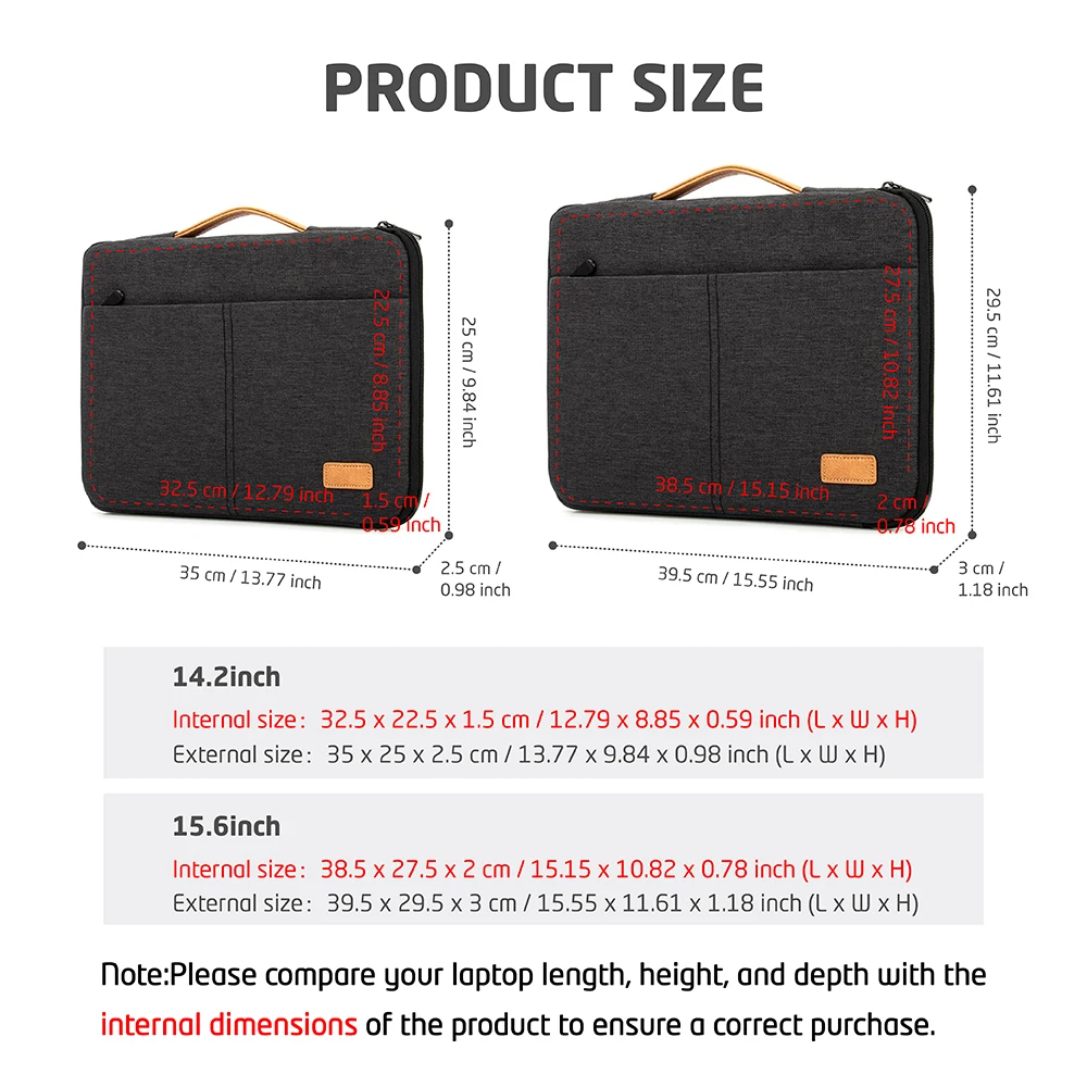 Laptop Sleeve bag 13.3 14 15 15.6 Inch Notebook Pouch For Macbook Air Book Shockproof Computer Briefcase Travel Business Laptop Cases