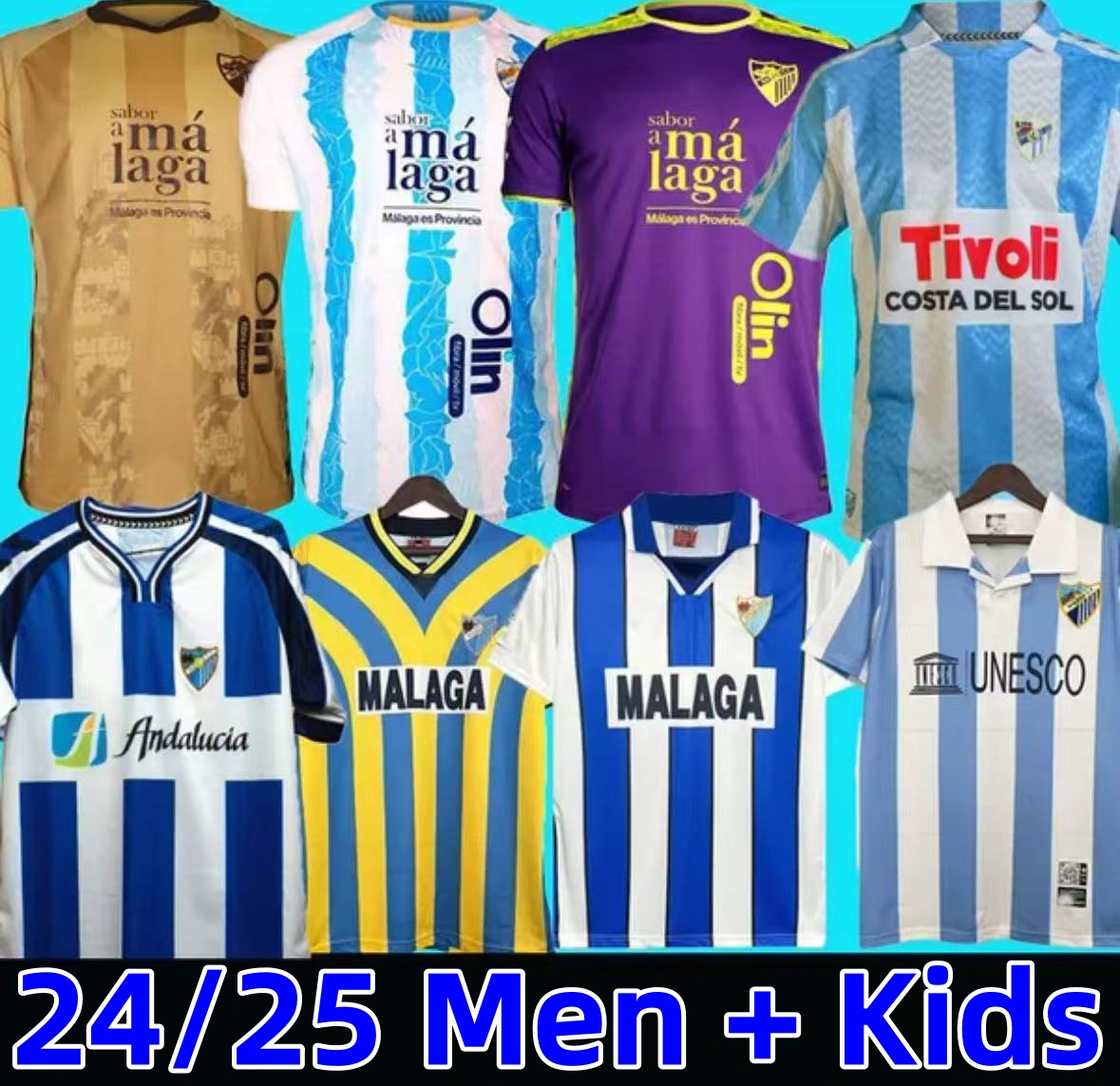 2024 2025 CAMISETA MALAGA CF soccer jersey 120 ANIVERSARIO 24 25 BUSTINZA M. JUANDE RAMON FEBAS ALEX GALLAR SOL MUNOZ 12 13 17 18 retro Football Shirt Men Kids Kit