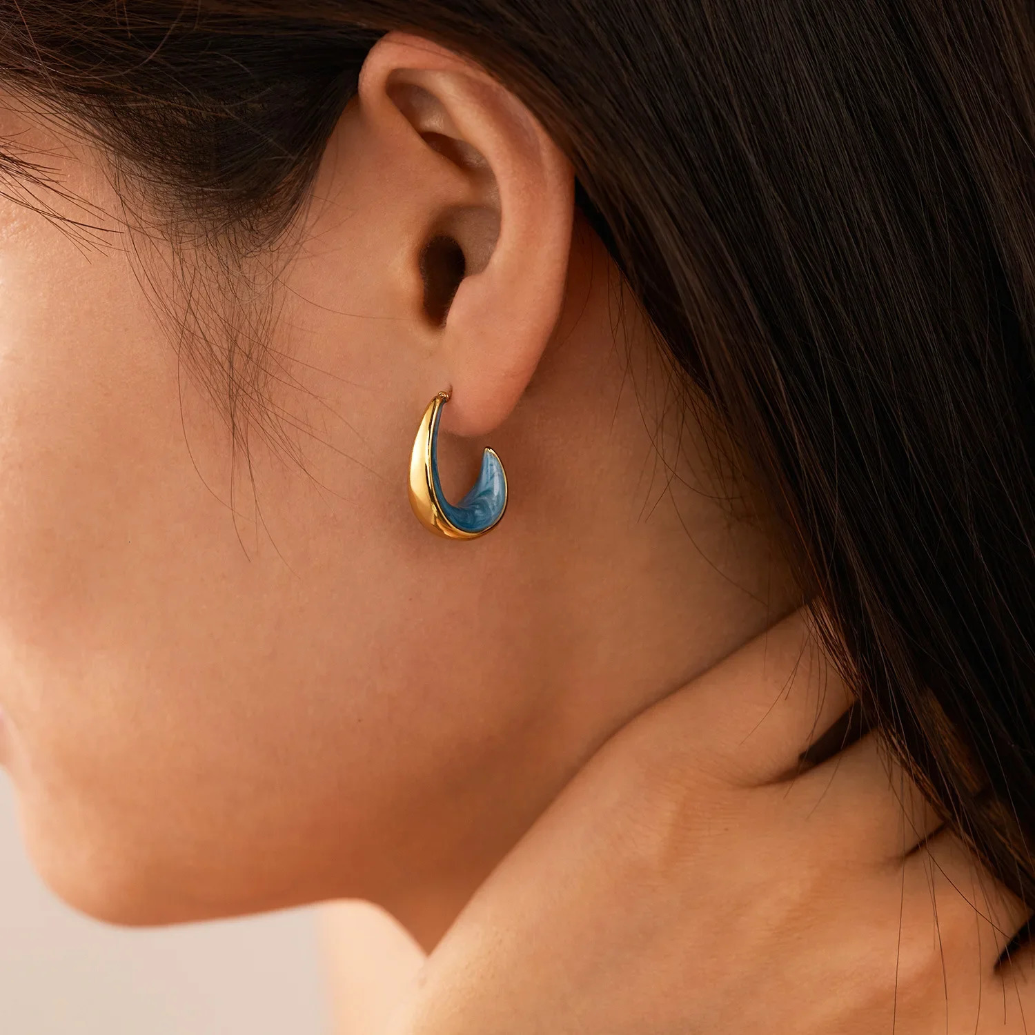 Stainless Steel Fashionable High-end Exquisite Drip Oil Earrings for Women 250303