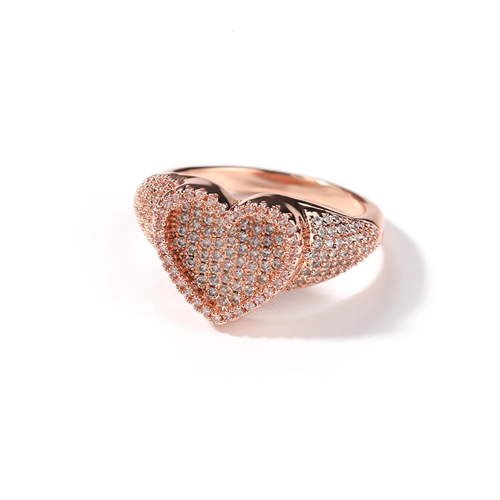 UWIN Concave ring Micro spread out pearl cubic zirconia ring exquisite gift for men women Punk fashion Hip Hop jewelry 250318