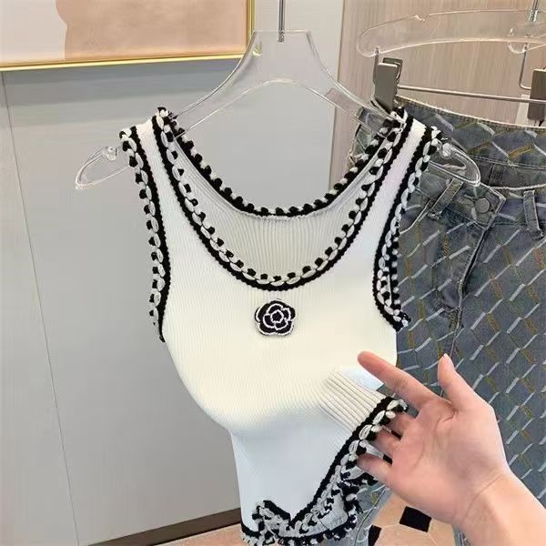 Womens clothes t shirt designer women sexy halter tops party crop top embroidered tank top spring summer backless shirt S-XL