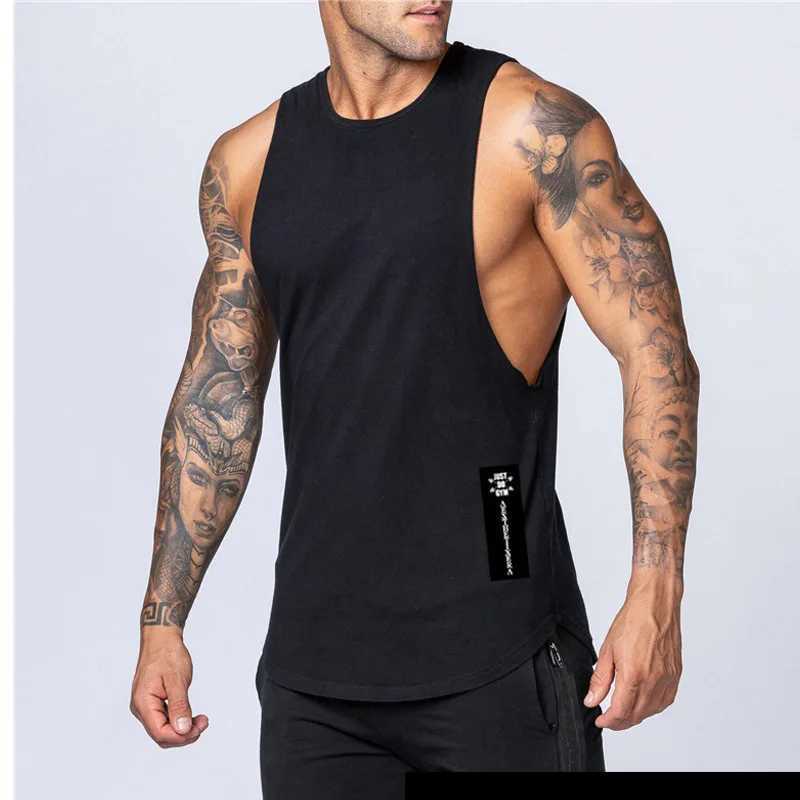 Mens New Summer Loose Shoulder Tank Top 3D Digital Printed Fitness Sleeveless Tank TopT250318