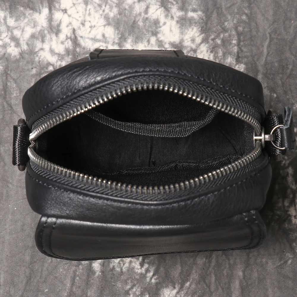 LUOKIR Retro Leather Crossbody Bag Casual Shoulder Bag Top Layer Cowhide Simple and Versatile Waist Bag Mobile Phone BagC250307
