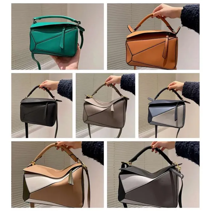 puzzle Designer Bag Genuine Leather beach bag Handbag Shoulder Bucket Woman Bags Puzzle Clutch Totes Crossbody Geometry Square hot purse 58a