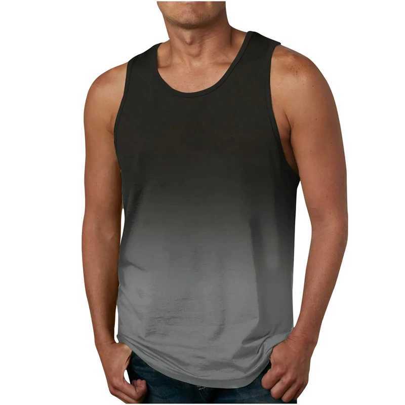 Simple Gradual Change 3D Printed Tank Top For Men Clothes Casual Ombre Graphic Male Vest Gradient Kids Waistcoat Vacation TopsT250318