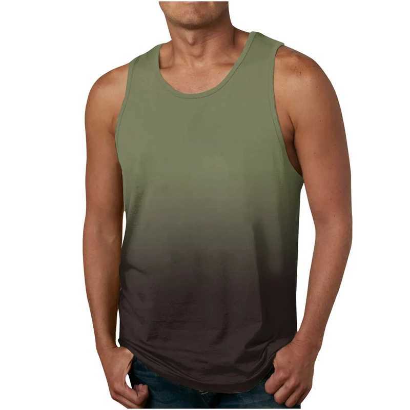 Simple Gradual Change 3D Printed Tank Top For Men Clothes Casual Ombre Graphic Male Vest Gradient Kids Waistcoat Vacation TopsT250318