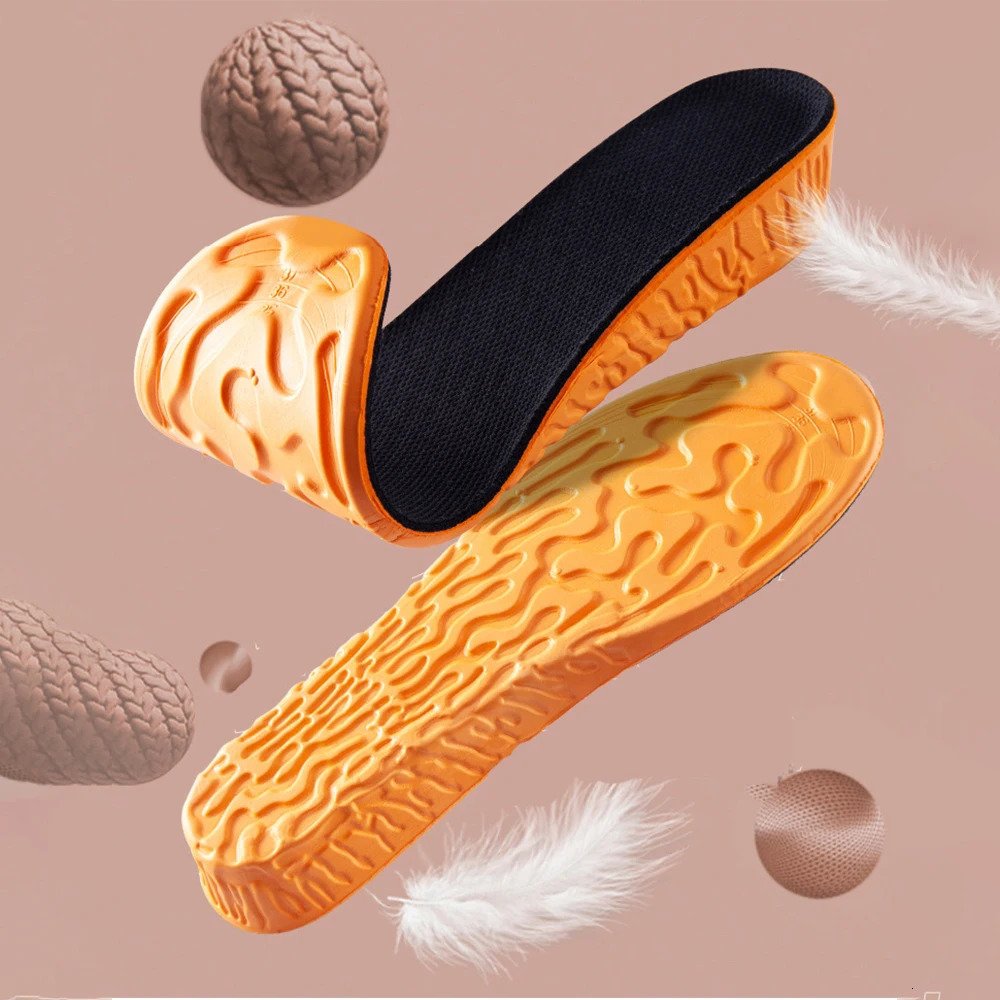 1535cm Invisible Height Increase Sport Insoles Orange EVA Memory Foam Shoes Sole Pad Breathable Comfortable for Men Feet Care 250306