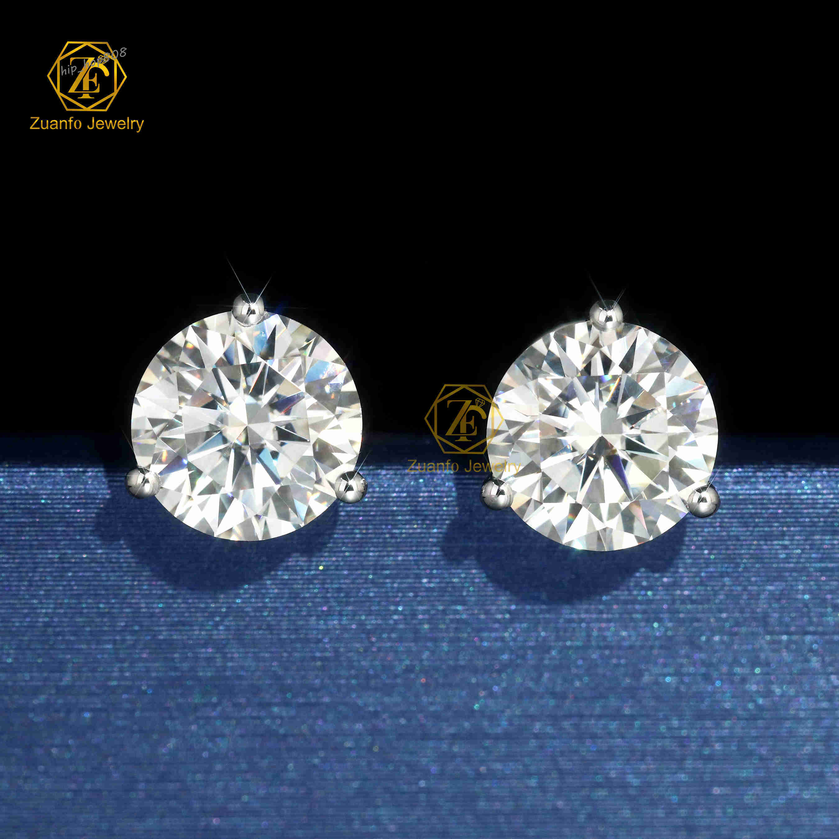 2025 Lab Grown Diamond Earrings IGI Certified 14k/18k Solid Gold 3 Prong Screw Back HPHT CVD Studs