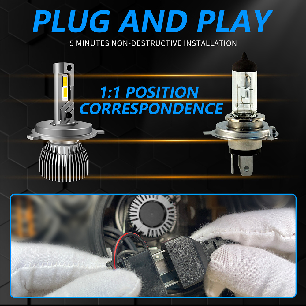 Car Headlight 9005 H11 Fog Lights Bulb, H4 H1 H3 H4 H7 880 9004 9005 9006 9007 Bulbs Auto Lights Plug and Play