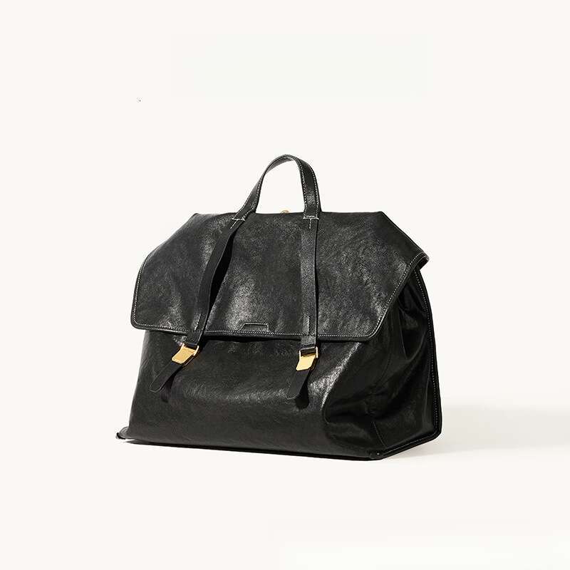 Travel Briefcase, Vintage Vegetable Tanned Leather Crossbody Backpack