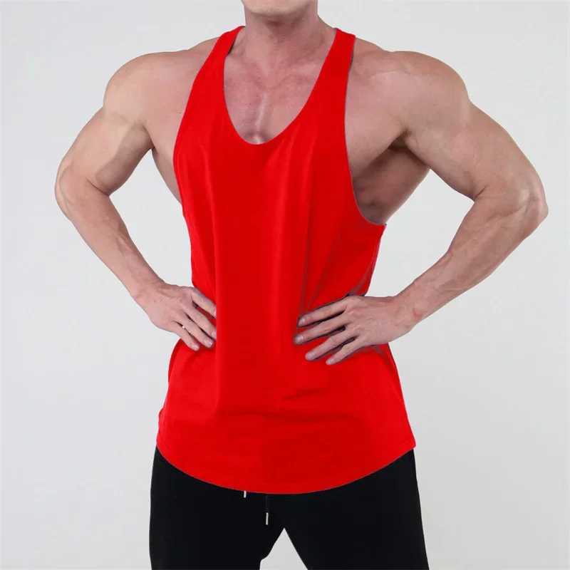 Running Tank Top Men Summer Sports Gyms Vest Cotton Training Tank Top Workout Undershirt Man Fitness Pure Color Sleeveless TopsT250318