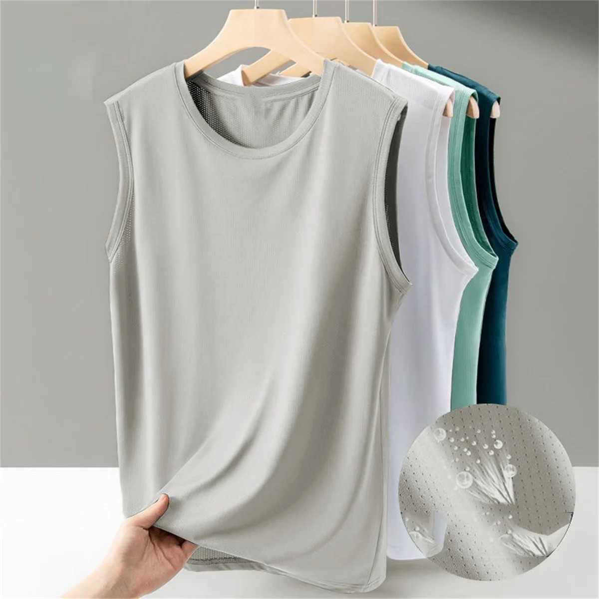 Simple Solid Color Mens Tank Tops Fashion Quick Dry Breathable Sleeveless Shirt Summer Gym T-shirts Man Daily Casual Loose VestT250318